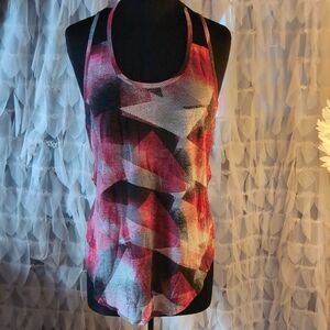 Marika Women's Red and Black Geometric Tank Top